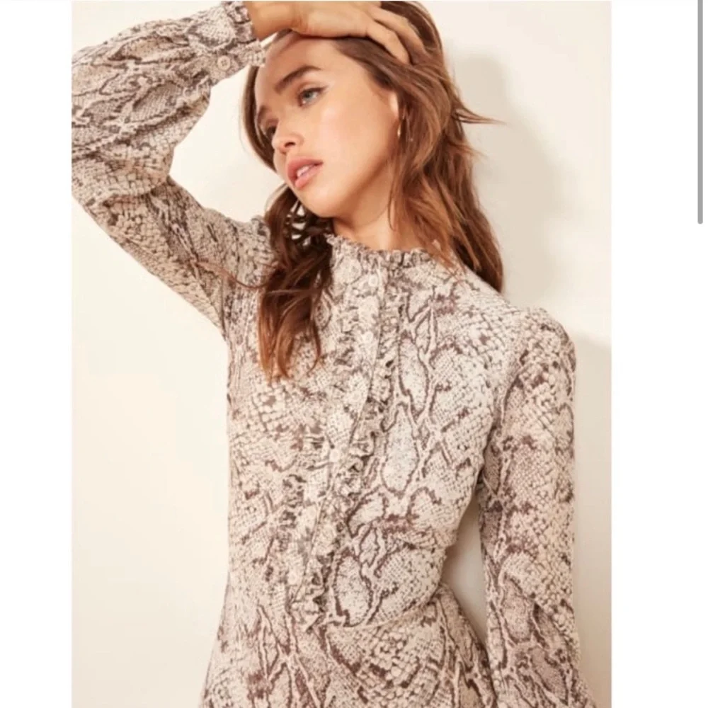 NWT Reformation Mathilda Python Mini Dress - Picture 2 of 16